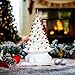 Best Choice Products 15in Pre-Lit Hand-Painted Ceramic Tabletop Christmas Tree Holiday Decoration w/ 64 Multicolored Lights - White