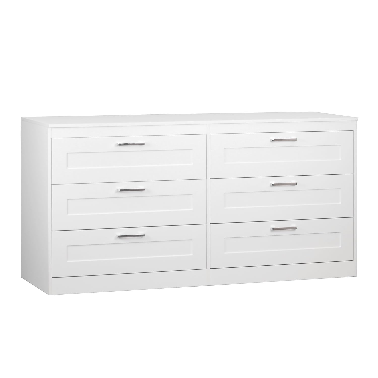 Brigros WeHome - Cassettiera Bianca 6 Cassetti Moderna, 161x50x82 Cm, Per Camera Da Letto E Ingresso, Mobiletto Multiuso, Mobiletto Cucina Salvaspazio, Cassettiera Camera Da Letto, Cassettiera Bagno