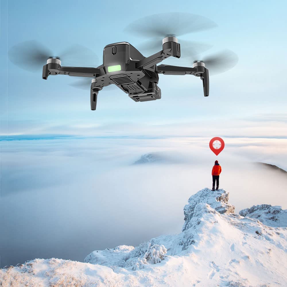 GuyAna Drone per Bambini Adulti con Fotocamera GPS 4K HD FPV, Mini quadricottero RC con Motore brushless, modalità Senza Testa, Mantenimento dell'altitudine, Selfie gestuale, ribaltamenti