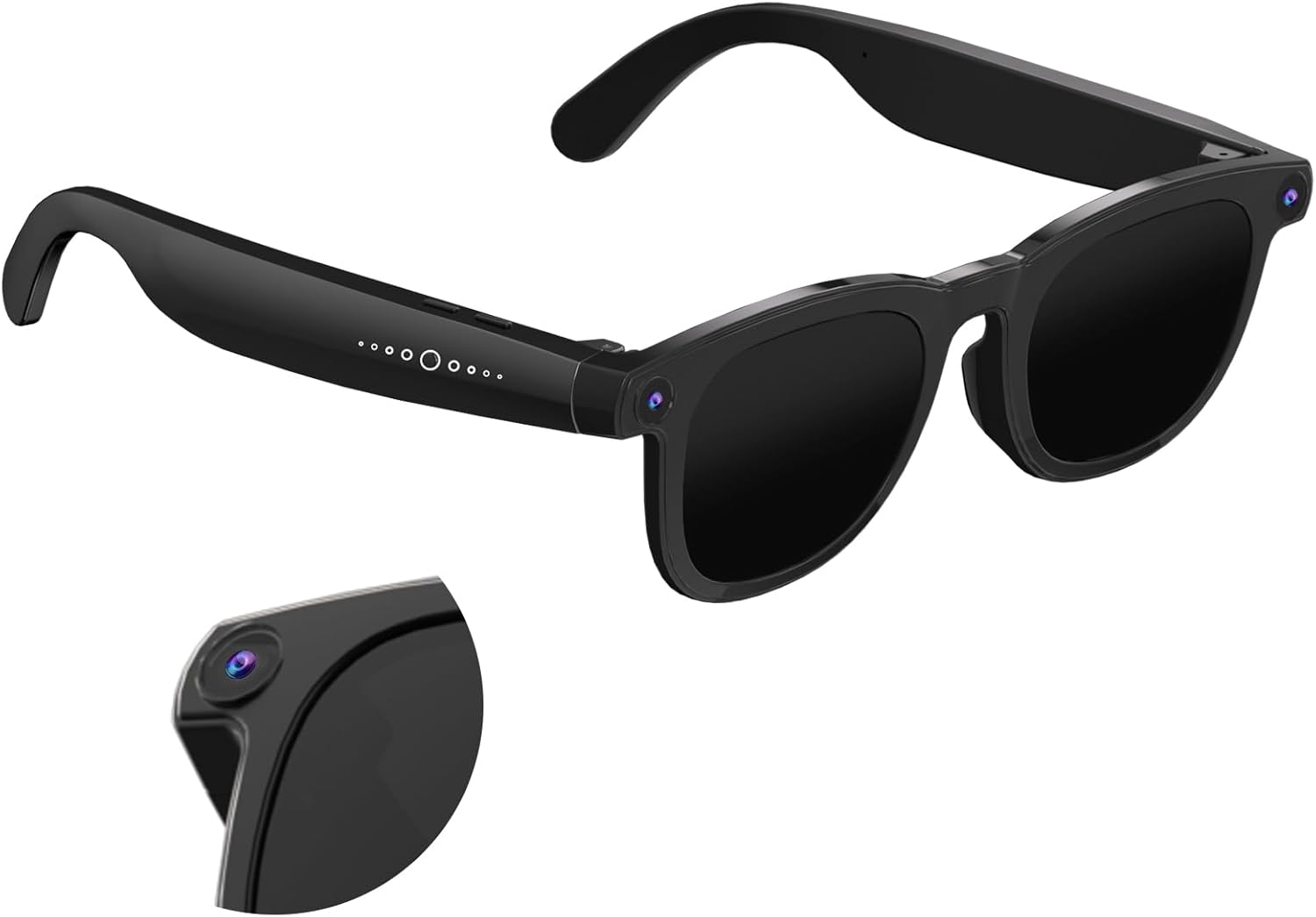 AI Good Glasses with Digital camera, 800W HD Anti-Shake Video Glasses, 1080P Video Recording Sun shades, Actual-Time Translation, Voice Assistant, Bluetooth Calling, for Outside, Journey and Vlog Taking pictures