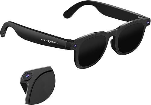 Lentes inteligentes AI con cámara, gafas de video antivibración HD de 800 W, gafas de sol de grabación de video de 1080P, traducción en tiempo real,