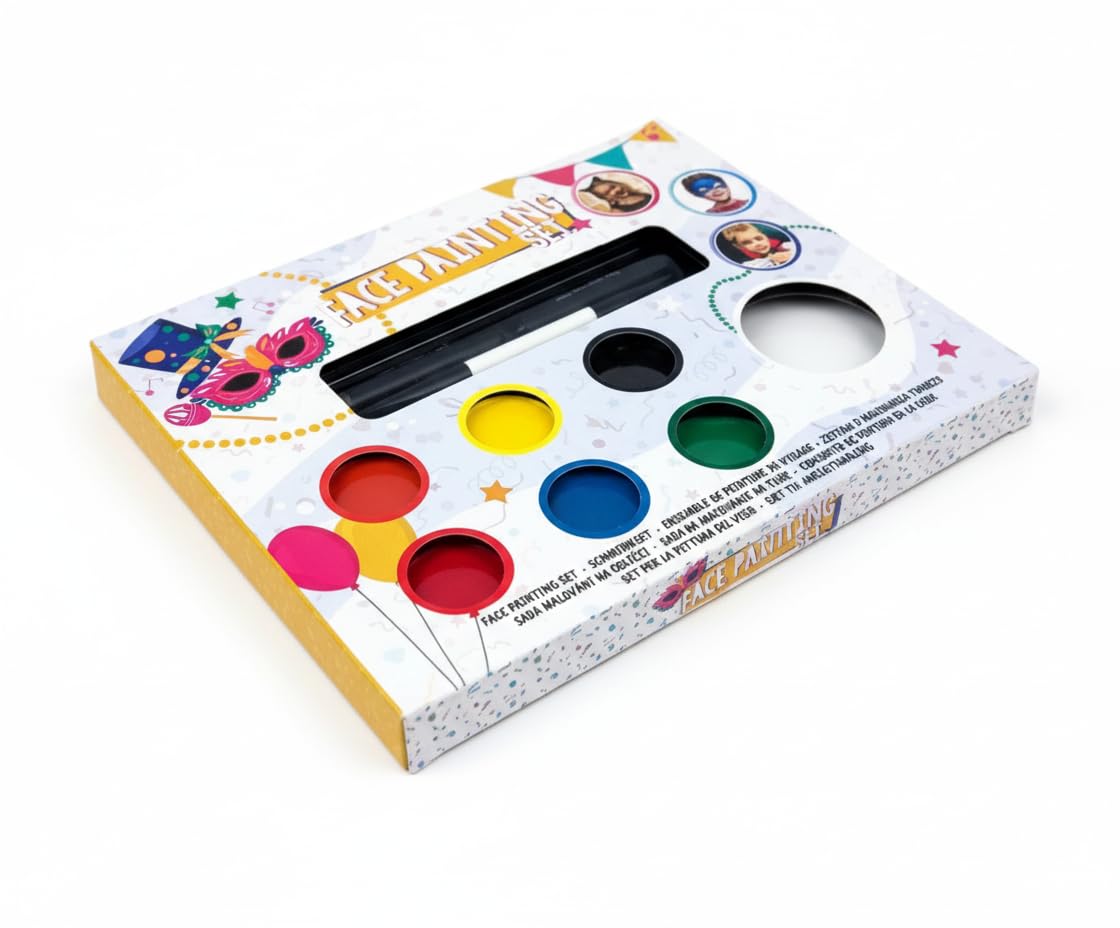 Face Painting Kit for Kids with Face Paint Colors Brushes & Makeup Stick | Safe Washable Face Painting Set for Birthday Party Carnival Halloween Festival Art Craft Fun-image-14