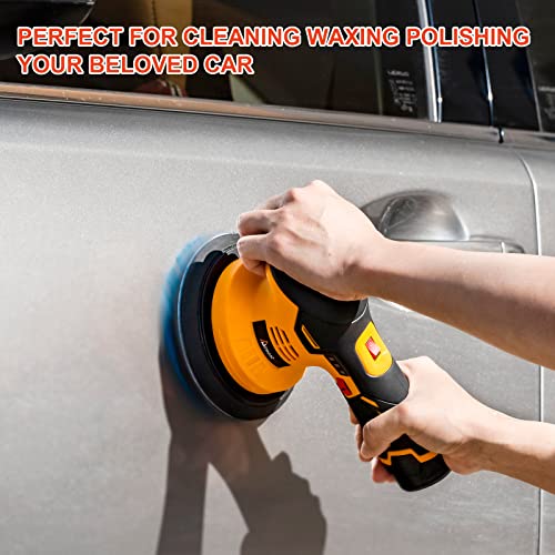 Aiment Cordless Car Buffer Polisher, 6 Inch 5000Rpm Cordless Buffer With 2Pcs 12V 2.0Ah Rechargeable Battery, 6 Variable Speed, Buffer Polisher Kit For Car Detailing/Car Scratch Repairing #TOP5