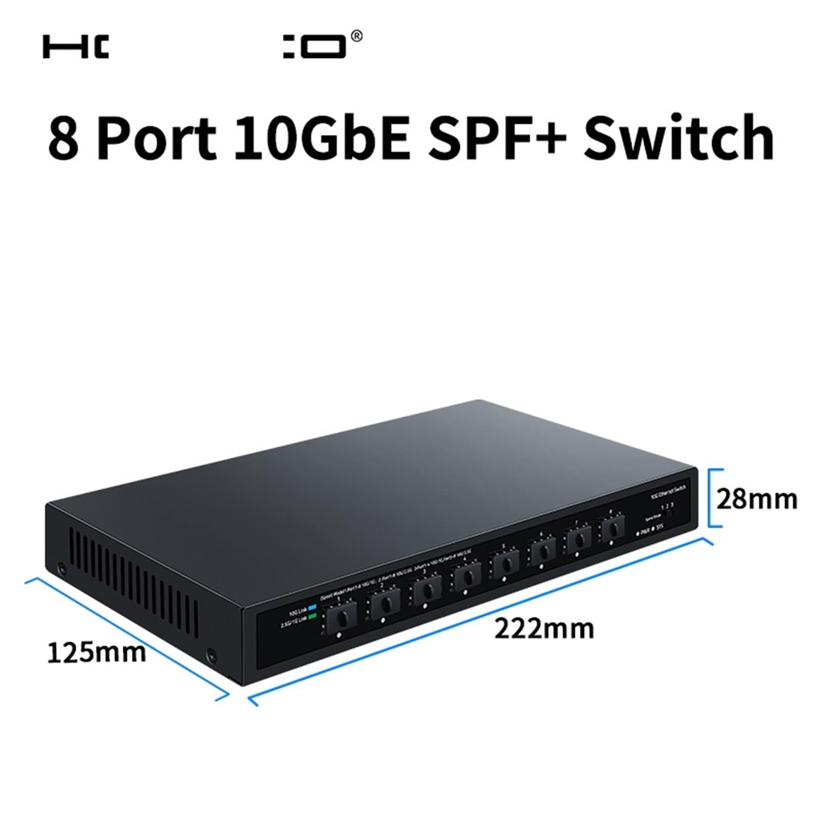10Gbe SFP+ Ethernet Switch 8 Porte 10000Mbps SFP+ Interruttore di Rete Ottico Plug and Play Home Lab Commutatore non gestito
