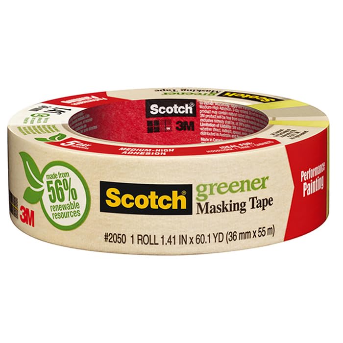 3M 24-Rolls of 1.41” x 60 yds 2050-36AP Scotch Greener Tan General Purpose Masking Tape
