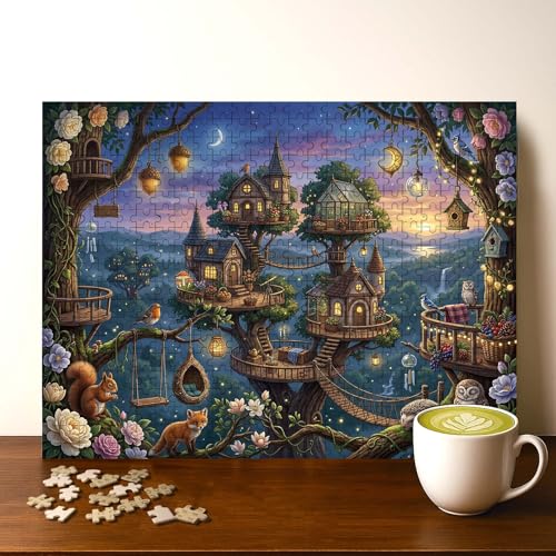 TREETOPS Full View Jigsaw Puzzle - 500 Pieces Wooden Puzzle for Adults, Wall Art Gift, Finished Size: 20 x 15 Inch