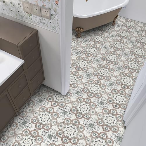 Vinylboden Selbstklebend, PVC Bodenbelag Selbstklebend für Bad Küche Wohnzimmer Wasserdicht Bodenfliesen Selbstklebend 30x30cm, Dicke 1mm 20 Stück