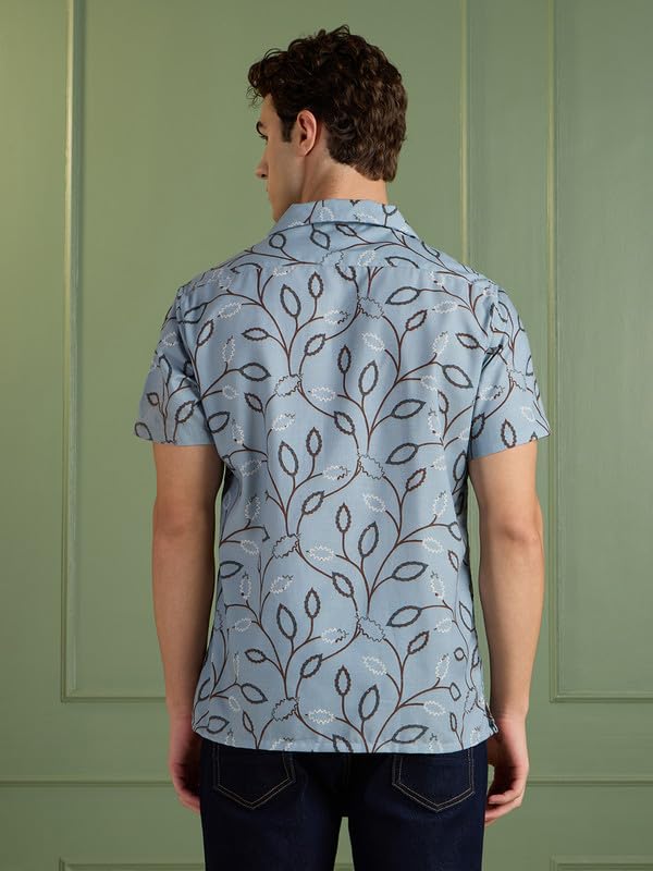 Image of MARK & ALBERT Mens Half Sleeves Printed Shirt