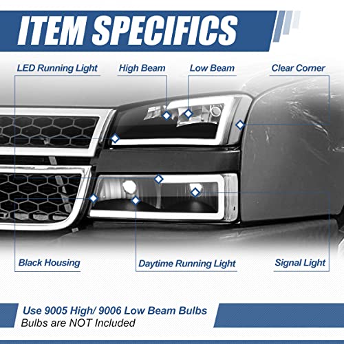 Image of Auto Dynasty LED DRL Headlights for 03-07 Silverado Avalanche 1500 Classic