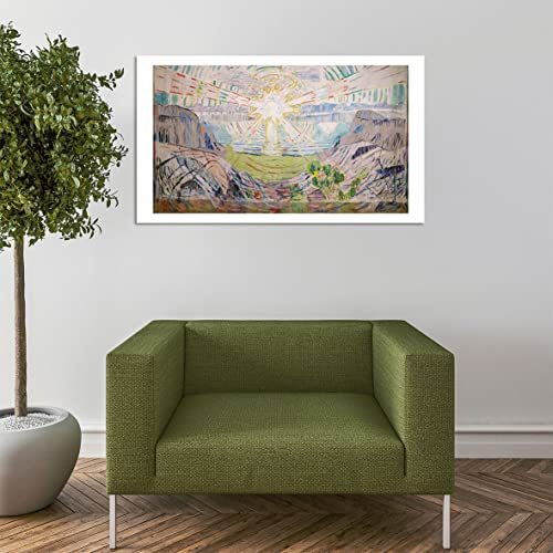 Poster encadré Soleil Edvard Munch M contre mur vide - 7