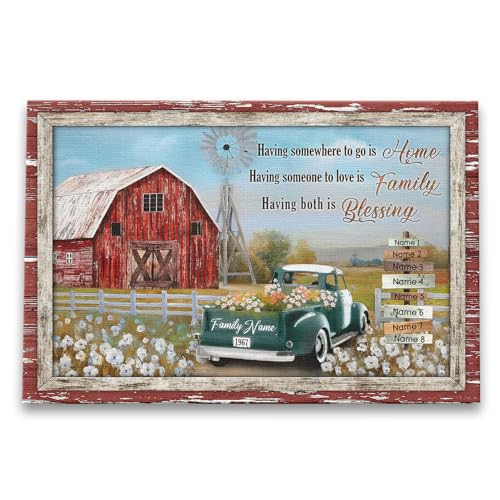 Dem Canvas Personalized Family Canvas, Personalized Signs With Names Canvas, Farm Wall Art Personalized Photo Gifts For Family Street Sign