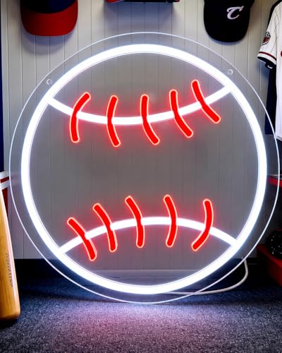 Baseball Neon Sign for Boys Room Wall Decor Neon Lights Dimmable Sport LED Signs for Man Cave Living Room Bedroom Home College Club Shop Birthday Party Gift Art for Kids Fans