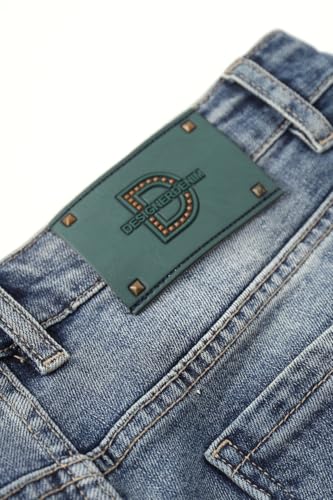 Men's Trendy Small Leg Ripped Jeans with Stretchy Slim Fit Distressed Casual Light Blue Jeans3