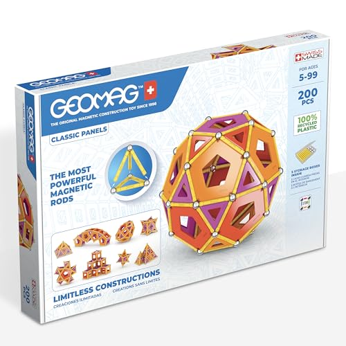 Geomag - Paneles Clásicos de 200 Piezas - Bloques de Construcción Magnéticos...