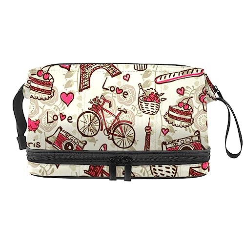 Trousse de Maquillage pour Femme Trousse cosmétique,Tour Eiffel Paris Vintage,Sac Organisateur cosmétique Sac de Maquillage de Voyage Portable