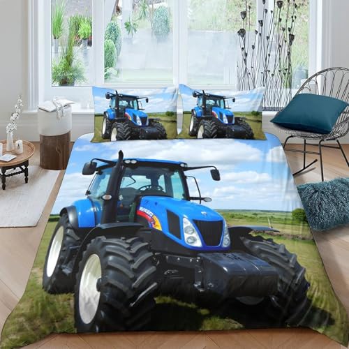 Parure de lit tracteur 140x200cm housse couette microfibre 3D - 2