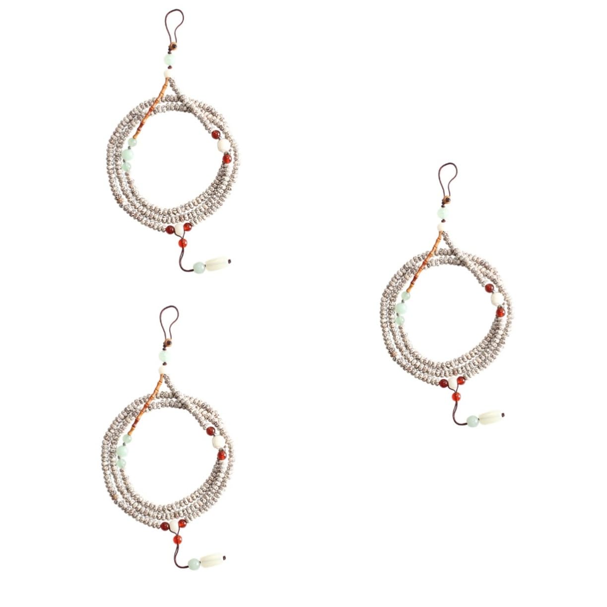 Housoutil Collier Perles 3 Pièces chaîne de téléphone collier téléphone rétro poignet cordon (s corde de sangles de portable longue appareil photo perlé badge