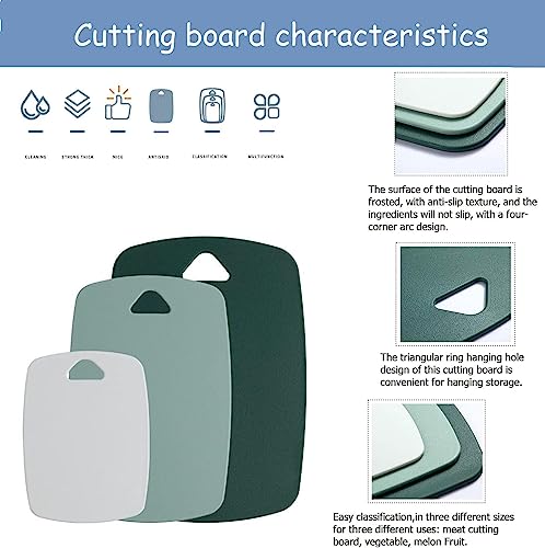 Image of JD FRESH Plastic Chopping Board Set with Hanging Holes /Home Use Cutting Board /Chopping Board for Kitchen /Vegetable Cutting Board for Veggies, Fruits, with Easy Grip Handle (Set of 3)