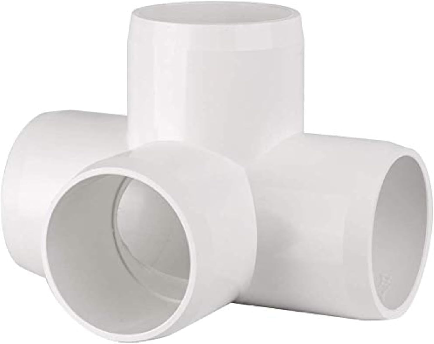 1-1/2 Inch 4-Way LT Ell Tee Furniture Grade PVC Elbow Fitting Connectors for Use with Schedule 40 1-1/2 Inch PVC Pipes (2 Pieces) (4-Way)