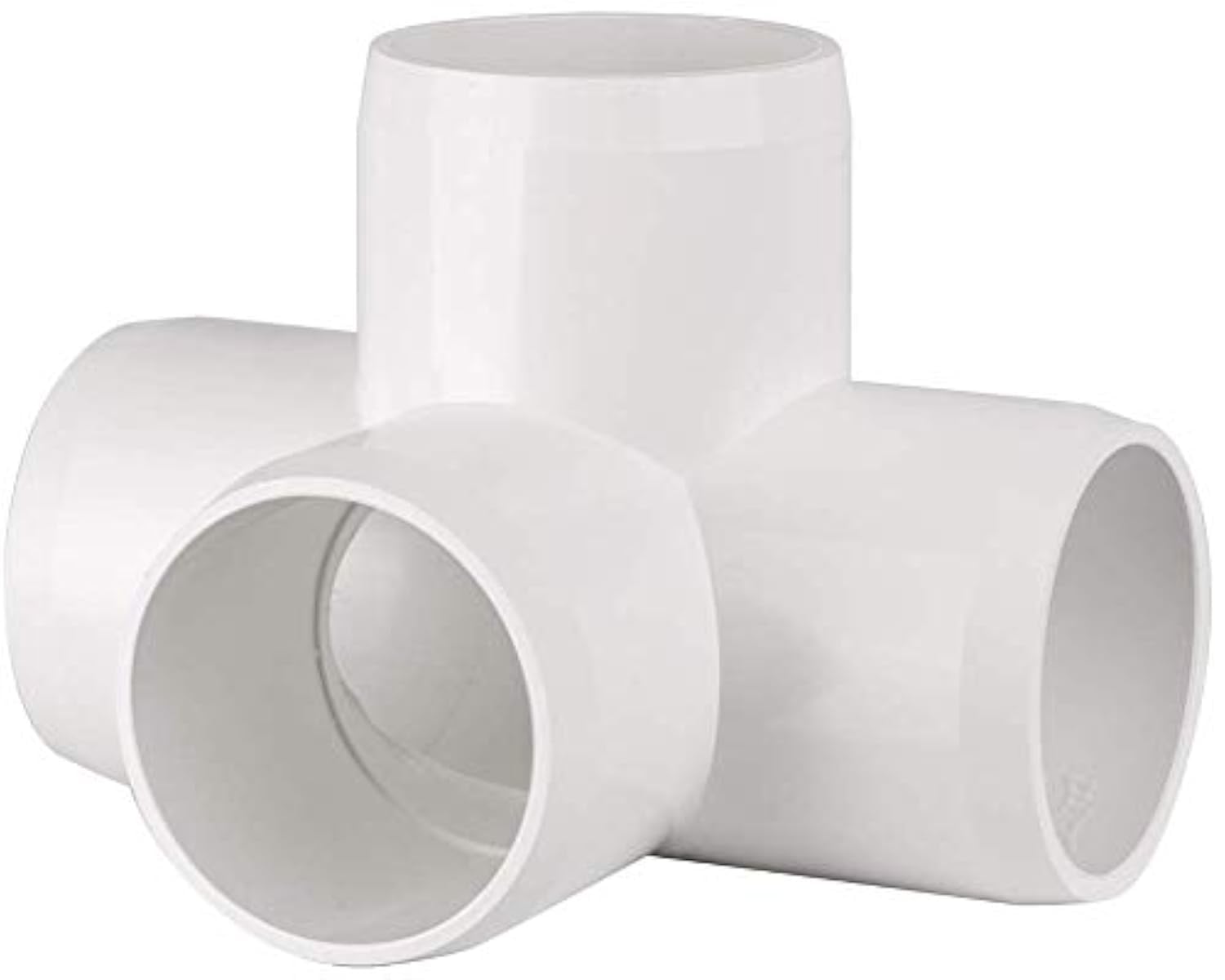 1-1/2 Inch 4-Way LT Ell Tee Furniture Grade PVC Elbow Fitting Connectors for Use with Schedule 40 1-1/2 Inch PVC Pipes (2 Pieces) (4-Way)