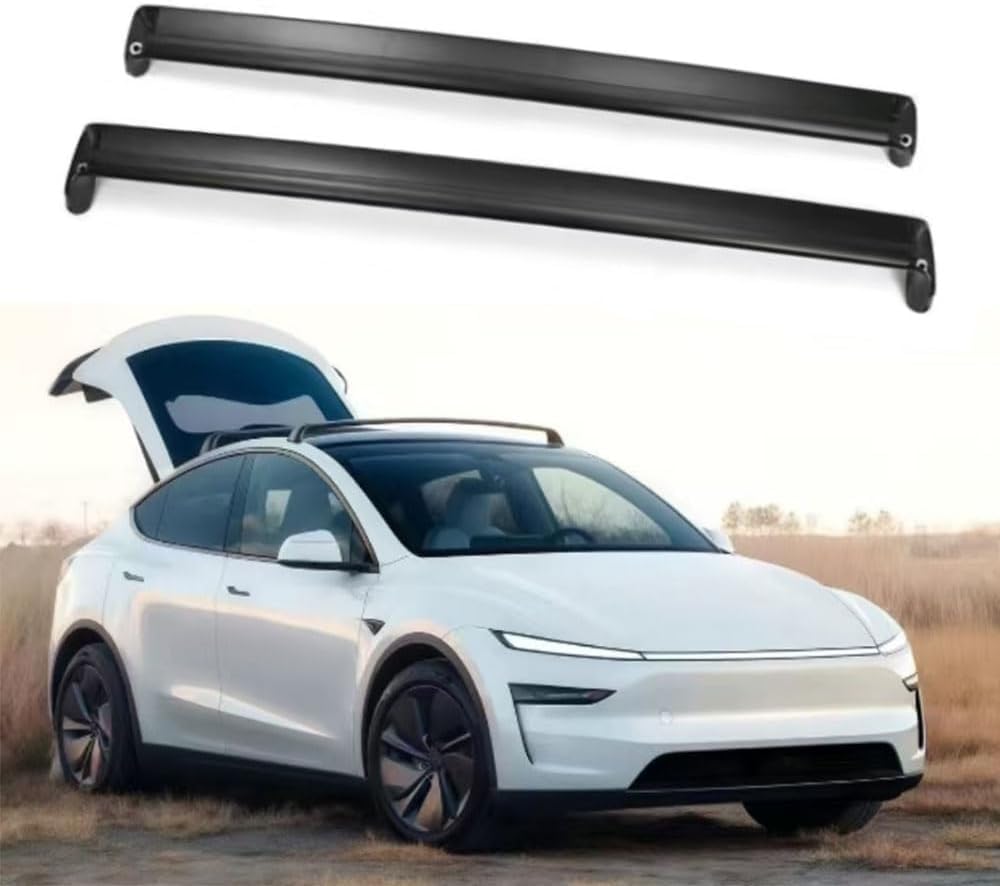 Barras de Techo transversales Premium compatibles para Tesla Model Y Juniper 2025 2026, Portaequipajes de Techo de Alta Carga para baca de Coche y portabicicletas