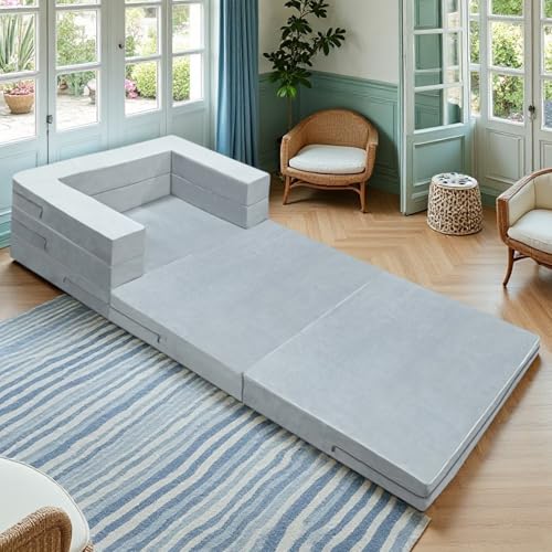 Colchón plegable para invitados y viajes, agradable al tacto, lavable, diseño plegable para acampar y uso en el suelo