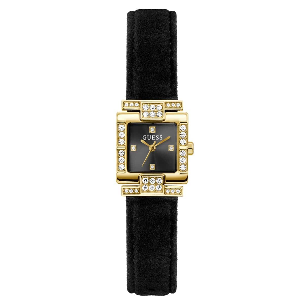 GUESS Ladies Taylor Black 21mm Leather Strap Watch GW0923L2