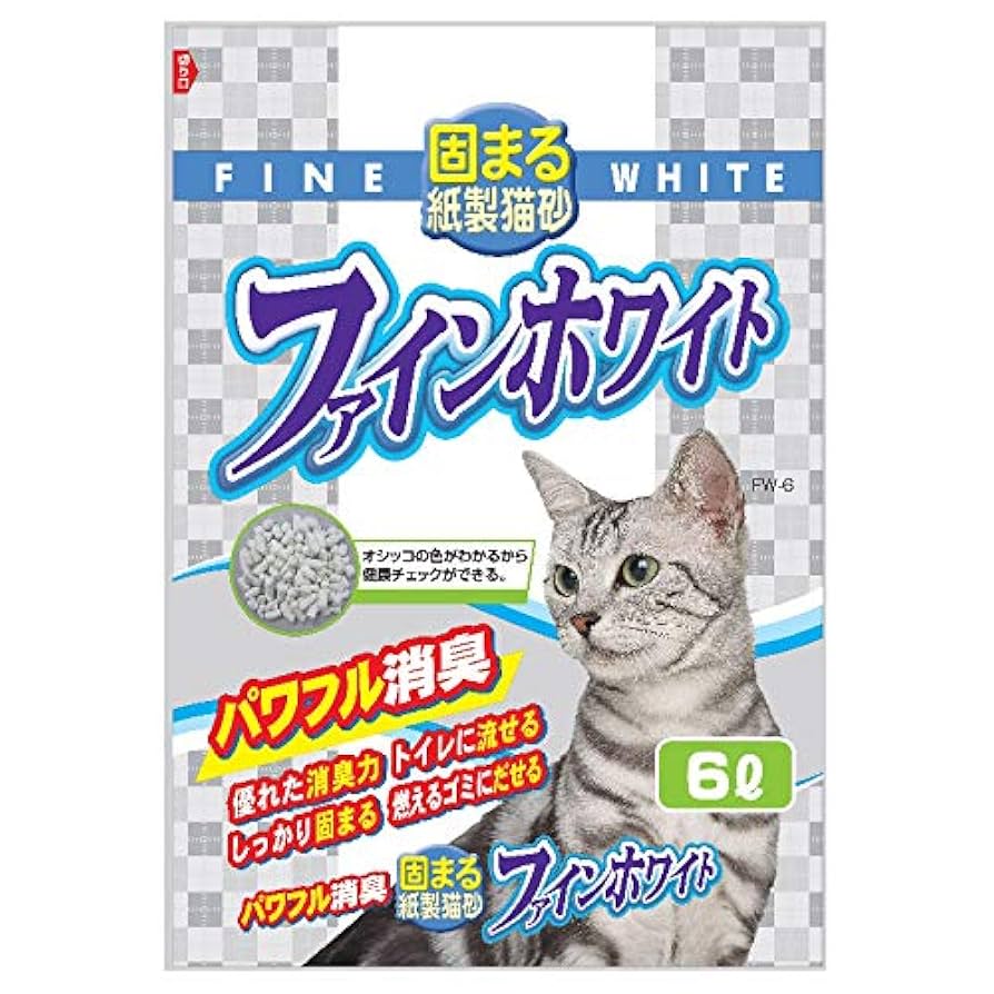 Amazon | 常陸化工 オシッコの色がわかる紙製猫砂 ファイン