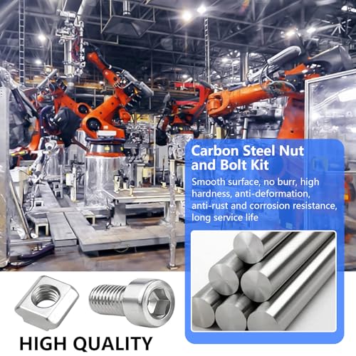 XSHAO® 50 Stück Nutensteine M5, Nutensteine M5 Nut 6 mit Schraube, Serie 2020 T Nut typ B für Aluprofil Extrusionsschlitz Führungsschiene