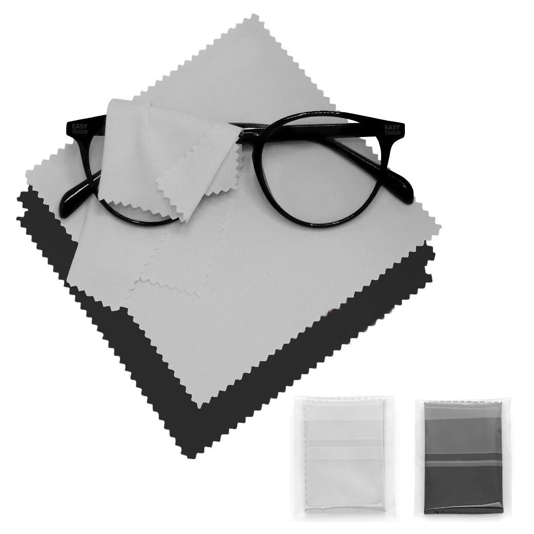 CJZZ Pack de 20 paños de Limpieza de Microfibra para Gafas,Gamuza Limpia Gafas, Lentes, Gafas, Pantallas, Tablets (14 x 14 cm)
