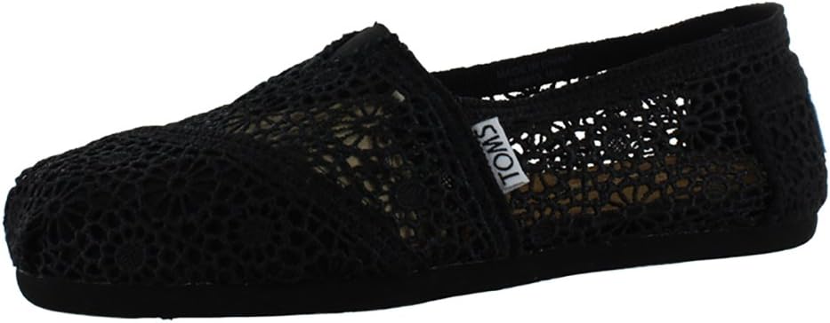 Toms Women's Crochet Classics Black Morocco Casual Shoe 7 Women US