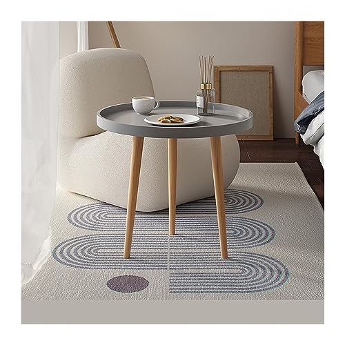 Mesa de Centro Redonda, Moderna y Minimalista, Mesa Auxiliar pequeña para Sala de Estar, balcón, Dormitorio, Ahorro de Espacio y construcción Resistente, fácil Montaje (Gris 50 cm)