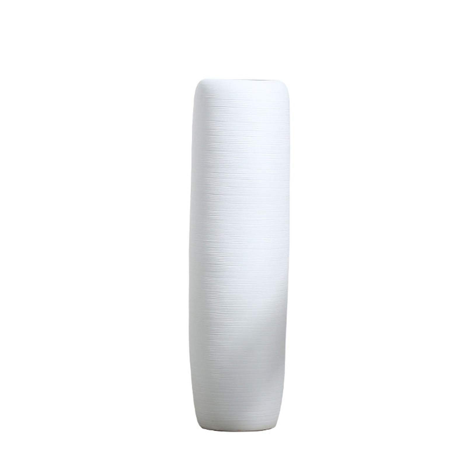 asdchZen Large White Ceramic Vase, Hotel Lobby Floor-Standing Decorative Vase Villa Ballroom Indoor Decorative Vase Vase Height: 60/80/100Cm,24 * 80CM