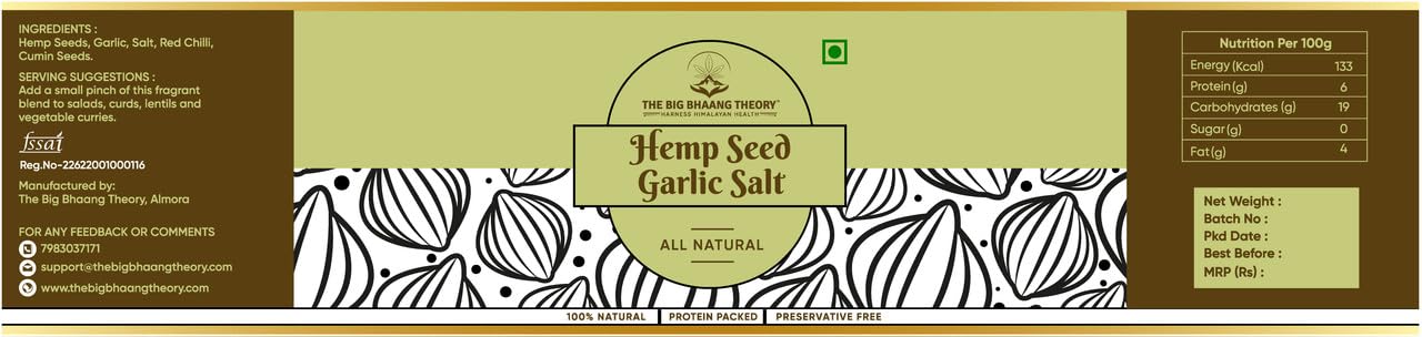The Big Bhaang Theory Garlic Hemp Seed Salt | Pahadi Namak with Roasted Hemp & Himalayan Herbs | Traditional Digestive Salt for Fruits, Chaats & Salads | Women-Made | 25g - Image 4 thumbnail