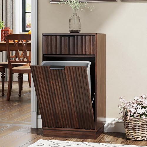 CYTERNE 13 Gallon Tilt Out Trash Can Cabinet with Storage