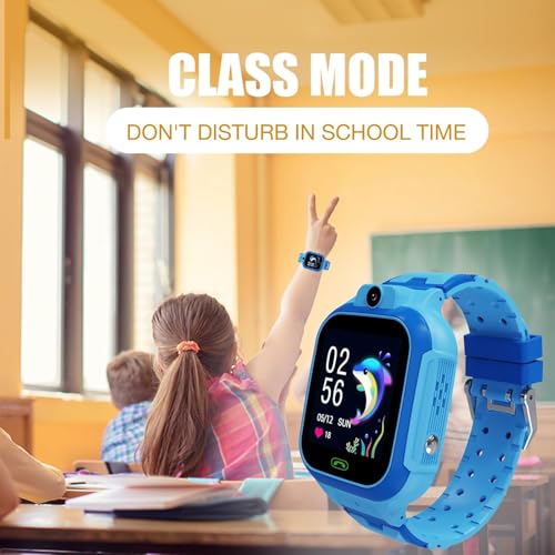 Image of BIGASUO 4G Kids Smart Watch GPS Tracker - Smartwatch with Two Way Call Video Calling Voice Chat SOS Class Mode Stopwatch Pedometer Games Wi-Fi Touch Screen Alarm Clock Smartwatches (BG71)