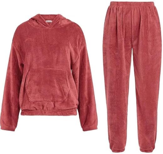 SHAPERX®Stylish Woolen Winter Night Suits for Women Woollen Tops &amp; Pyjama Night Dresses for Women | Ladies Night Suit Dres...