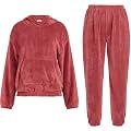SHAPERX® Long Full-sleeve thermal activewear for Women Lined Base Layer Pajama Set Cold Weather Set Pack of 1 (BROWN, S)