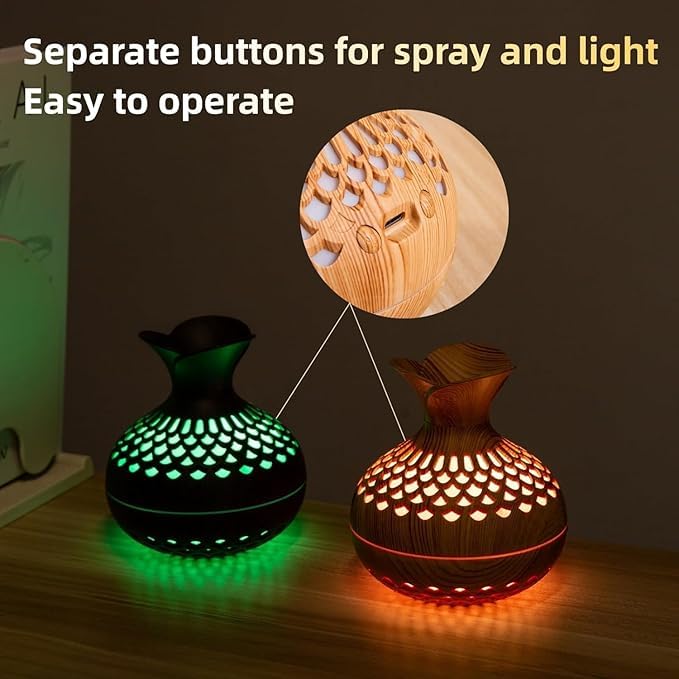 PURE NEST Plastic Flower Humidifier for Home & Office | Cute Floral Design, Cool Mist, LED Night Light, Whisper Quiet, USB Powered Mini Air Humidifier for Bedroom, Car & Desk Use 3