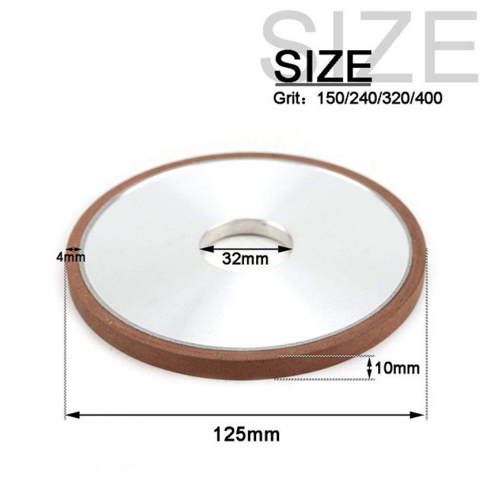 1 unidad de disco paralelo de rueda de diamante de 125 mm para amoladora angular, herramienta de cortador de fresado de acero de tungsteno de metal de 6/8/10/20 de espesor, 125x32x10x4 mm, 240