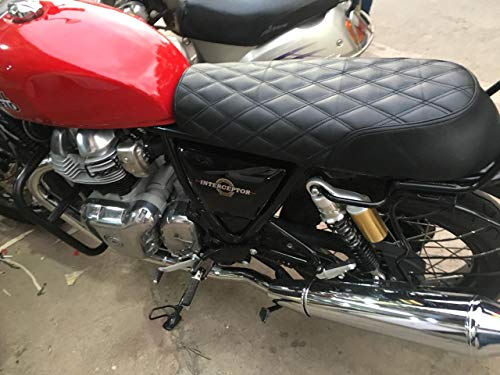 Sahara Seats Interceptor 650 Leather Seat Cover Black - Image 4
