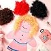 Halloscume 7 oz Curly Doll Hair for Crafts Christmas Curly Doll Hair Assorted Colors Black Brown Red and Blonde Fake Wig for Dolls Making Puppets Arts Crafts Classroom Projects Crafting Halloween