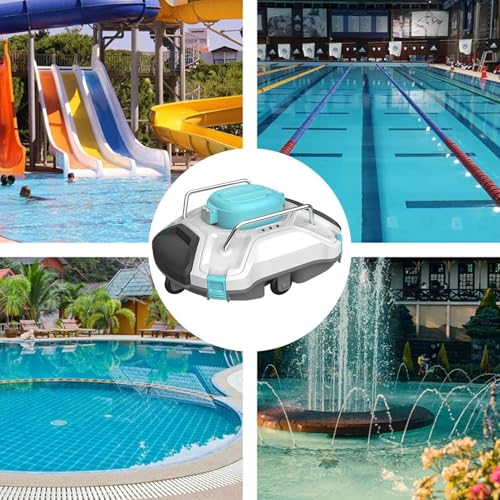 Limpiador robótico automático de piscinas, escalada de pared, contenedor de filtro masivo de carga superior, aspiradora robótica inalámbrica para piscinas en el suelo y sobre el suelo