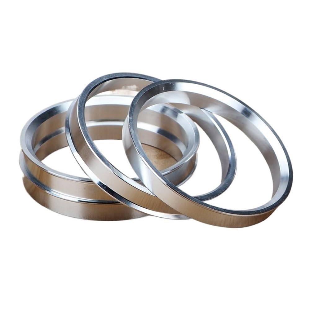 4 Aluminum Hub Centric Rings – 57.1mm To 72.6mm (Silver) For Perfect Wheel Fitment 7 thumbnail image