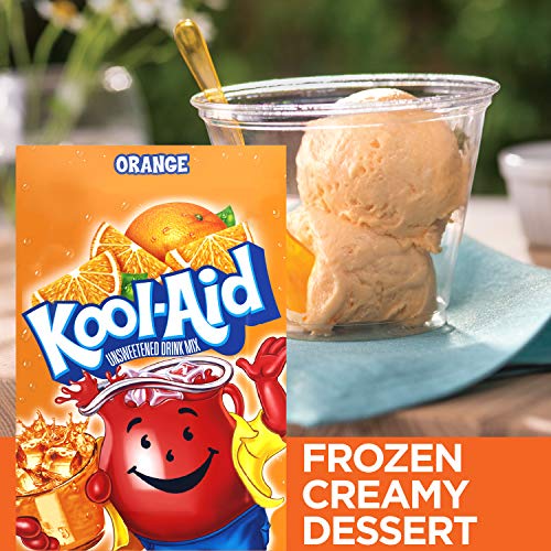 image for Kool-Aid Orange Unsweetened Soft Drink Mix, 0.15-Ounce Packets (Pack o