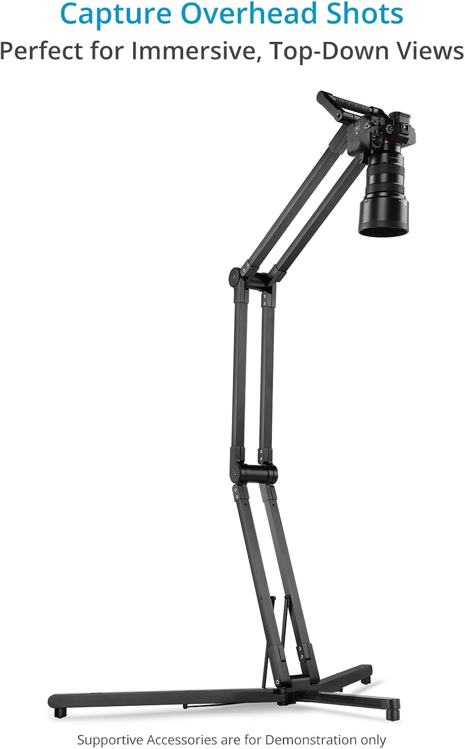 Proaim Flexlift Folding Camera Stand for Videographers & Content Creators. Max Height: 60”. Payload: 2.5kg/5.5lb. Smartphone Holder Included. for Crafting How-to Videos (P-FXFS-01)