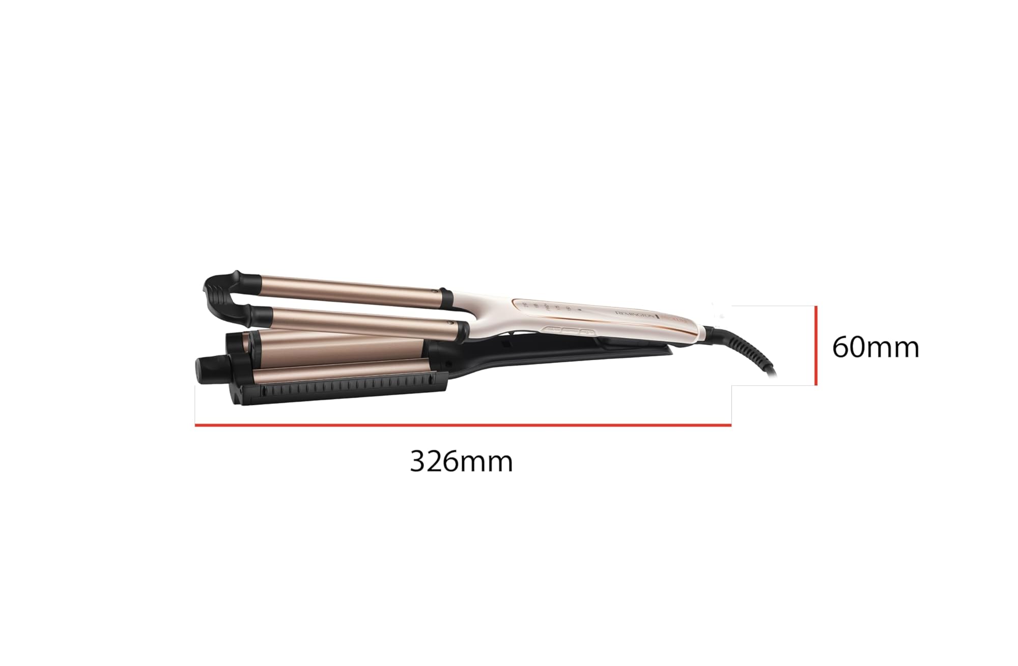 Remington Welleneisen [Testsieger] ProLuxe 4-in-1 Lockenstab: Beach, natürlich Wellen, Wasserwellen, (Dig. Display, Temperatureinstellung bis 210°C) Kreppeisen, Multistyler CI91AW, Weiße Rose