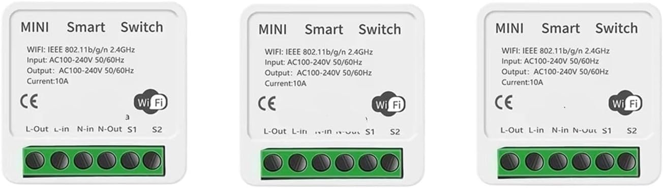 MOrfiL 1PCS 16A WiFi Smart Switch Led Light Smart Life Push Module Supports 2-Way APP Voice Relay Timer (Color : 3 PCS, Size : 100V-240V)