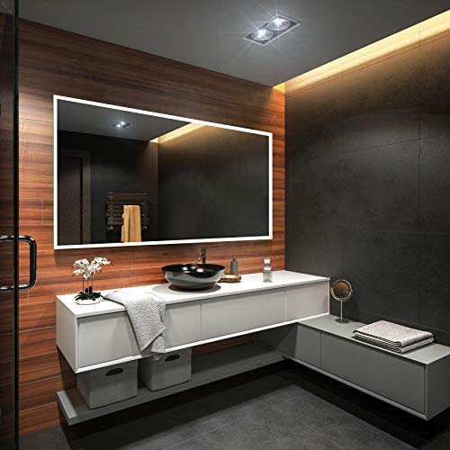 LED Illuminated Bathroom Mirror Custom Size 140x60cm