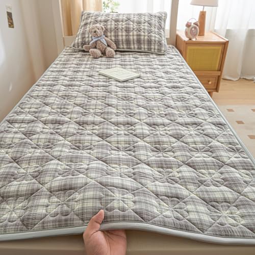 TBATM Edredón Ajustado A La Cama, Juego De Sábanas De Color Sólido con Textura De Malla, Sábana Ajustada De Algodón con Textura De Malla Y 2 Fundas De Almohada, Ropa De Cama,Gris,120x190cm
